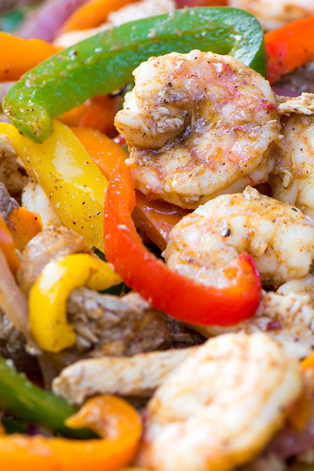 Sizzlin' Shrimp, Chicken and Steak Fajitas