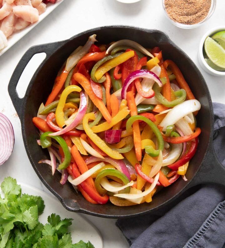 Sautéed peppers and caramelized onions