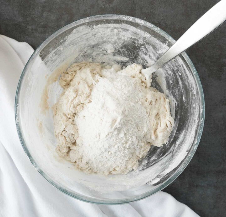 Dough mixture in a bowl